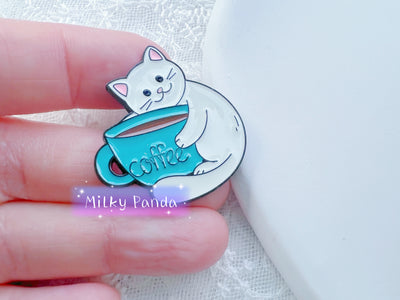 Cat & Coffee Pin