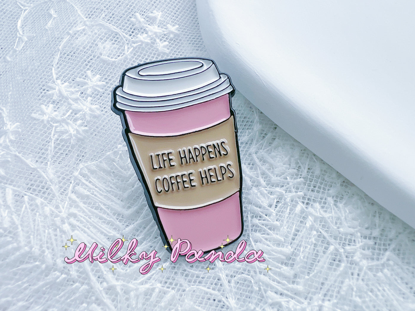 Life Happens , Coffee Helps Badge