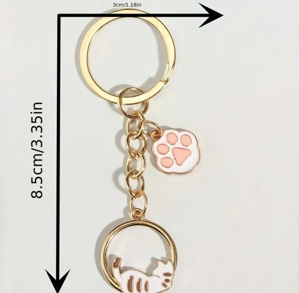 Cat & Paw Keyring