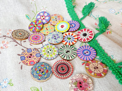 Retro Wooden Buttons