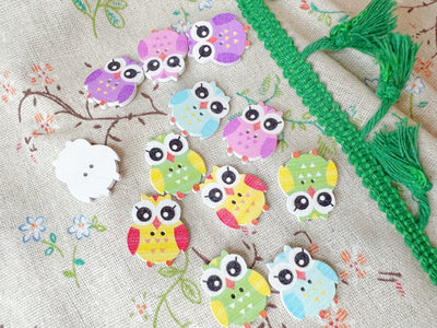 Owl Wooden Buttons