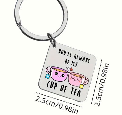 Valentines Cup Of Tea Keyring