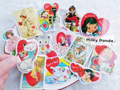 50 Pcs Retro Valentine Stickers