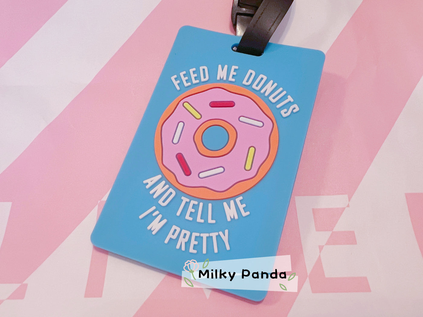 Feed Me Donut luggage tag