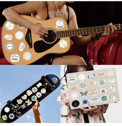 50 Pcs Christian Vinyl Stickers