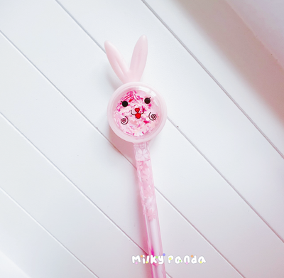 Bunny shimmering flakes pen