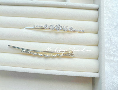 2 PCs Rhinestone Flower Hair Clips