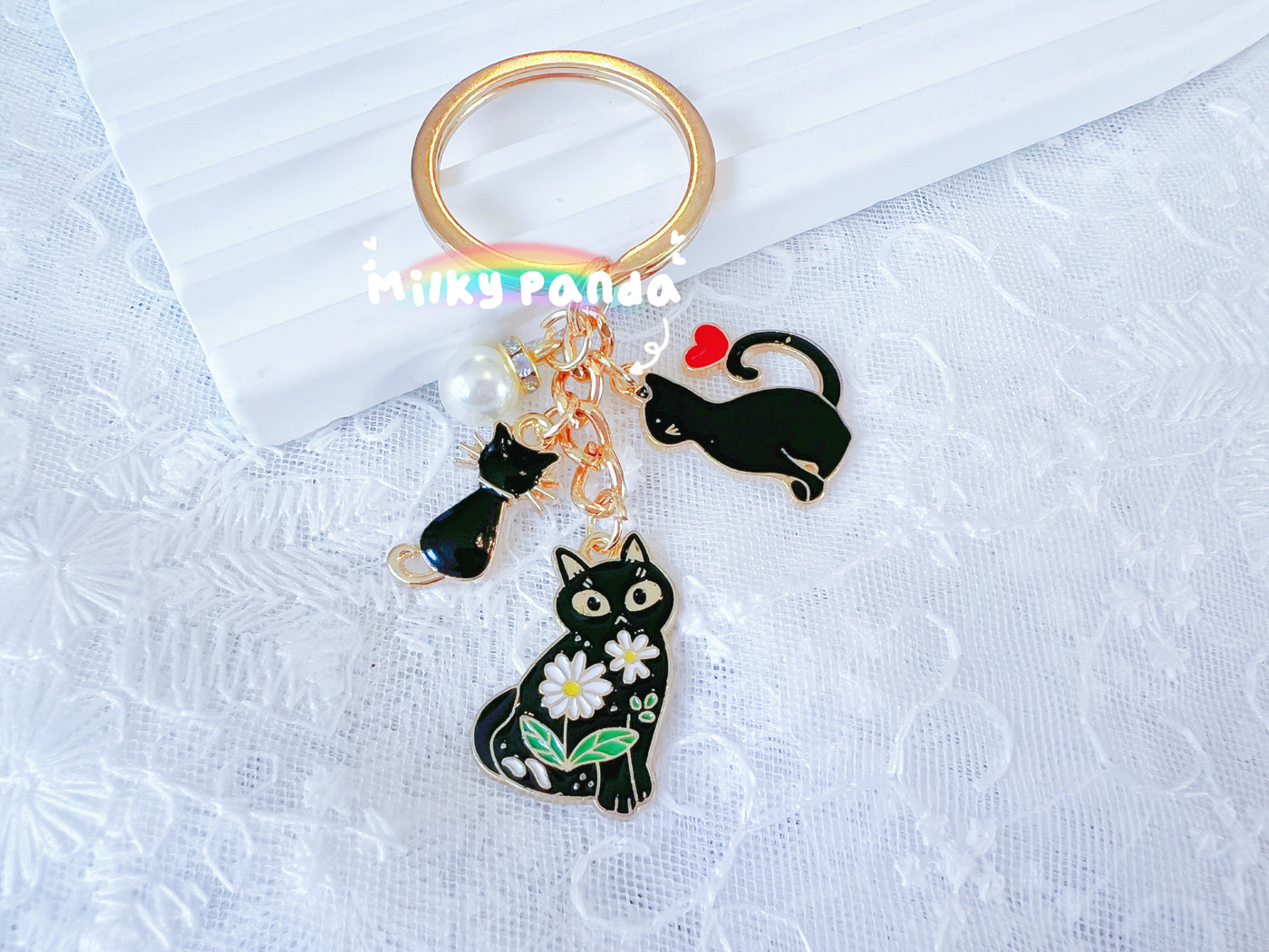 Black Cat Keyring