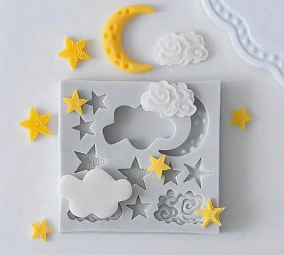 Moon Star Cloud Fondant Mould