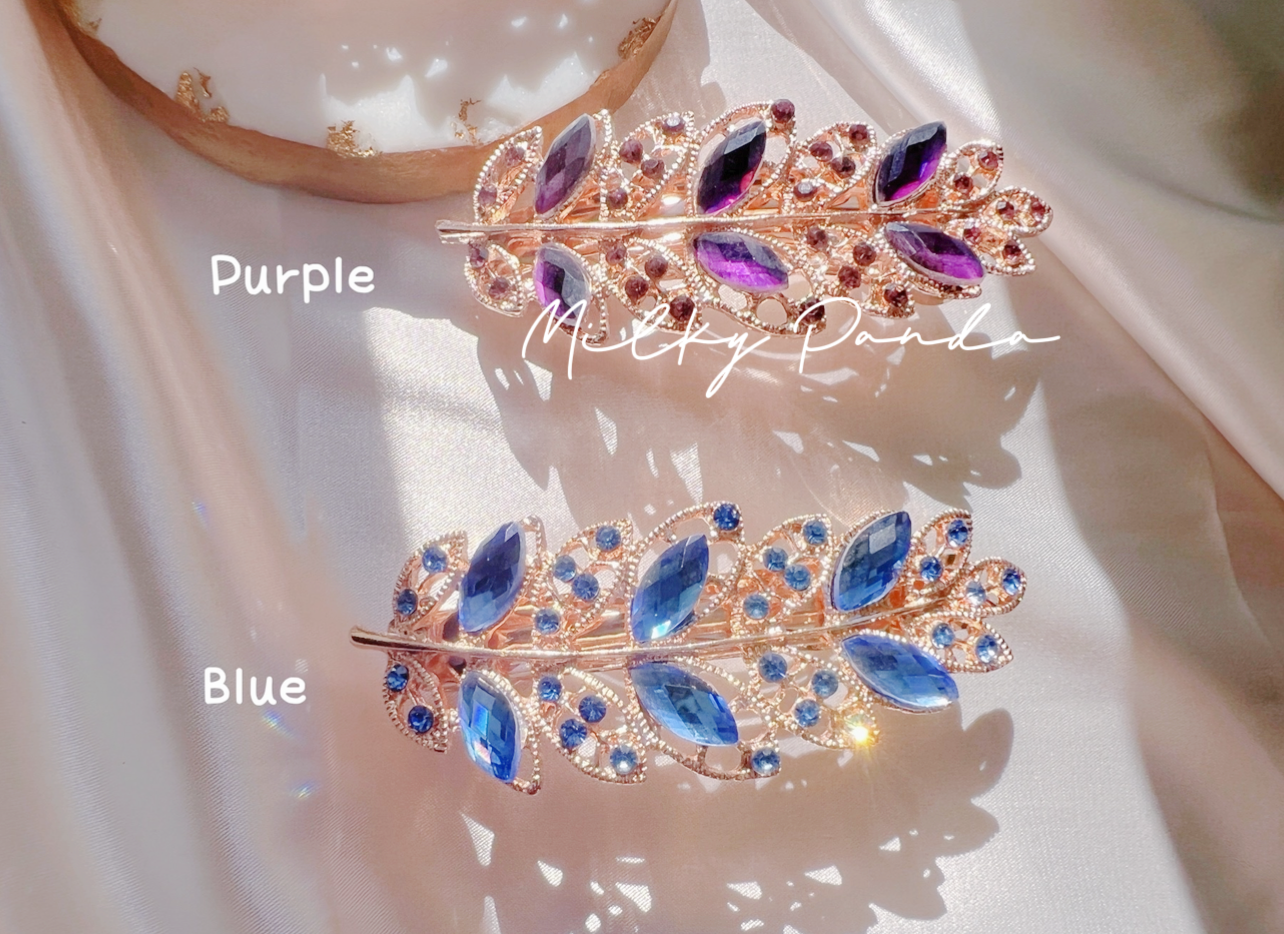 Rhinestone Leaves Hair Clip