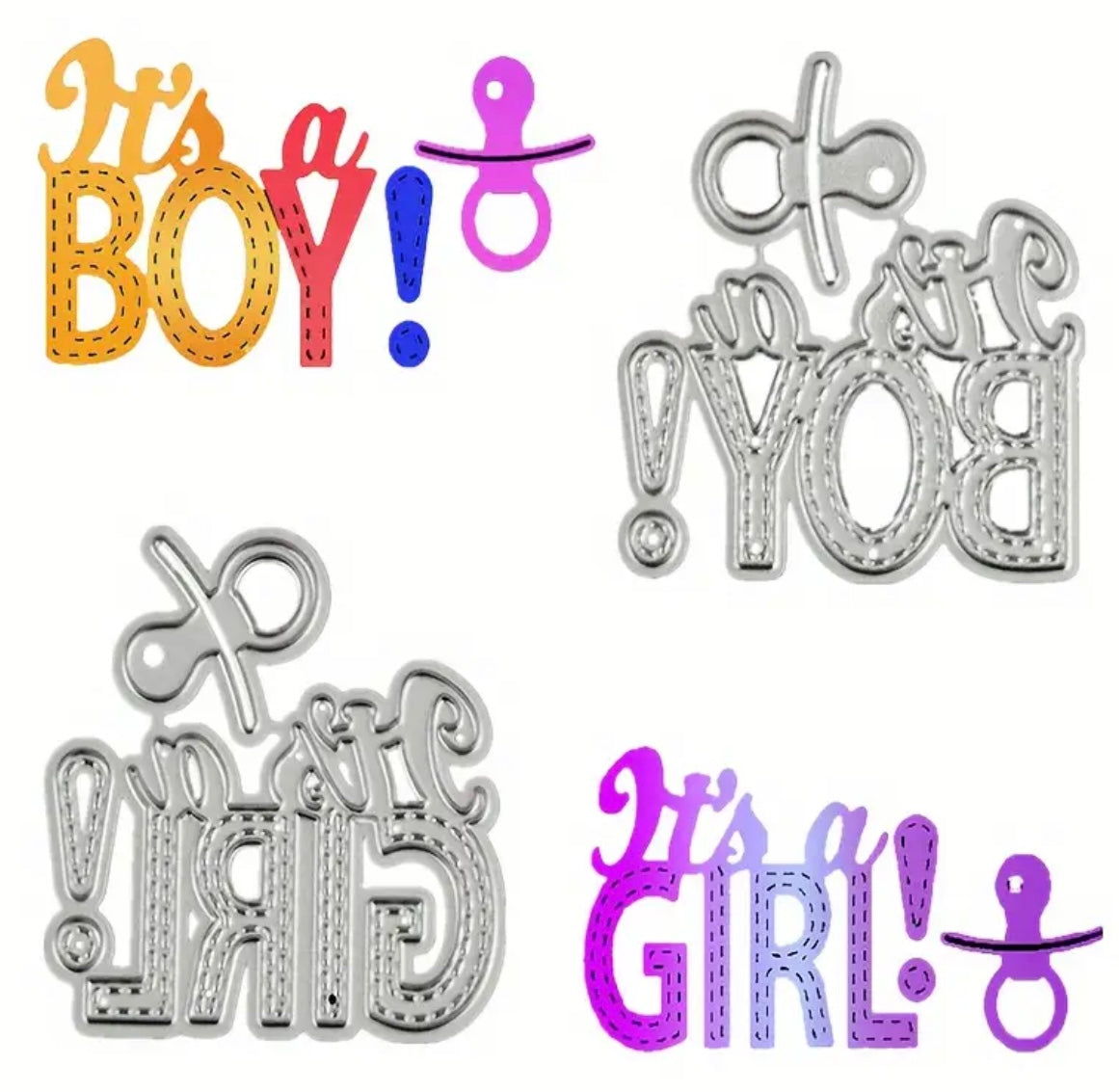 Gender Reveal Baby Shower Cutting Die
