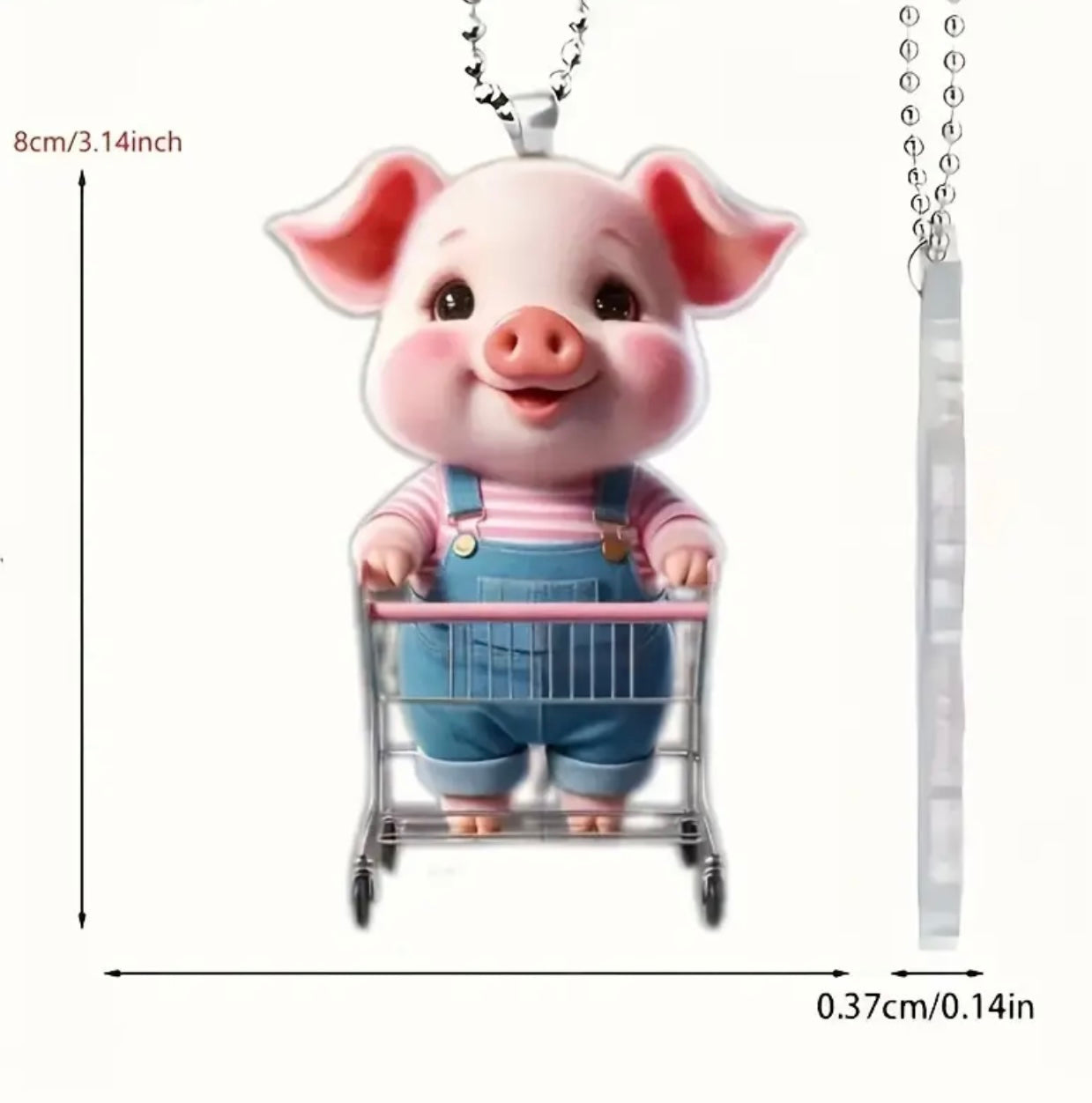 Shopping Pig Keyring Charm