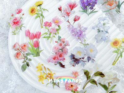 50 Pcs Flowers Vinyl Stickers