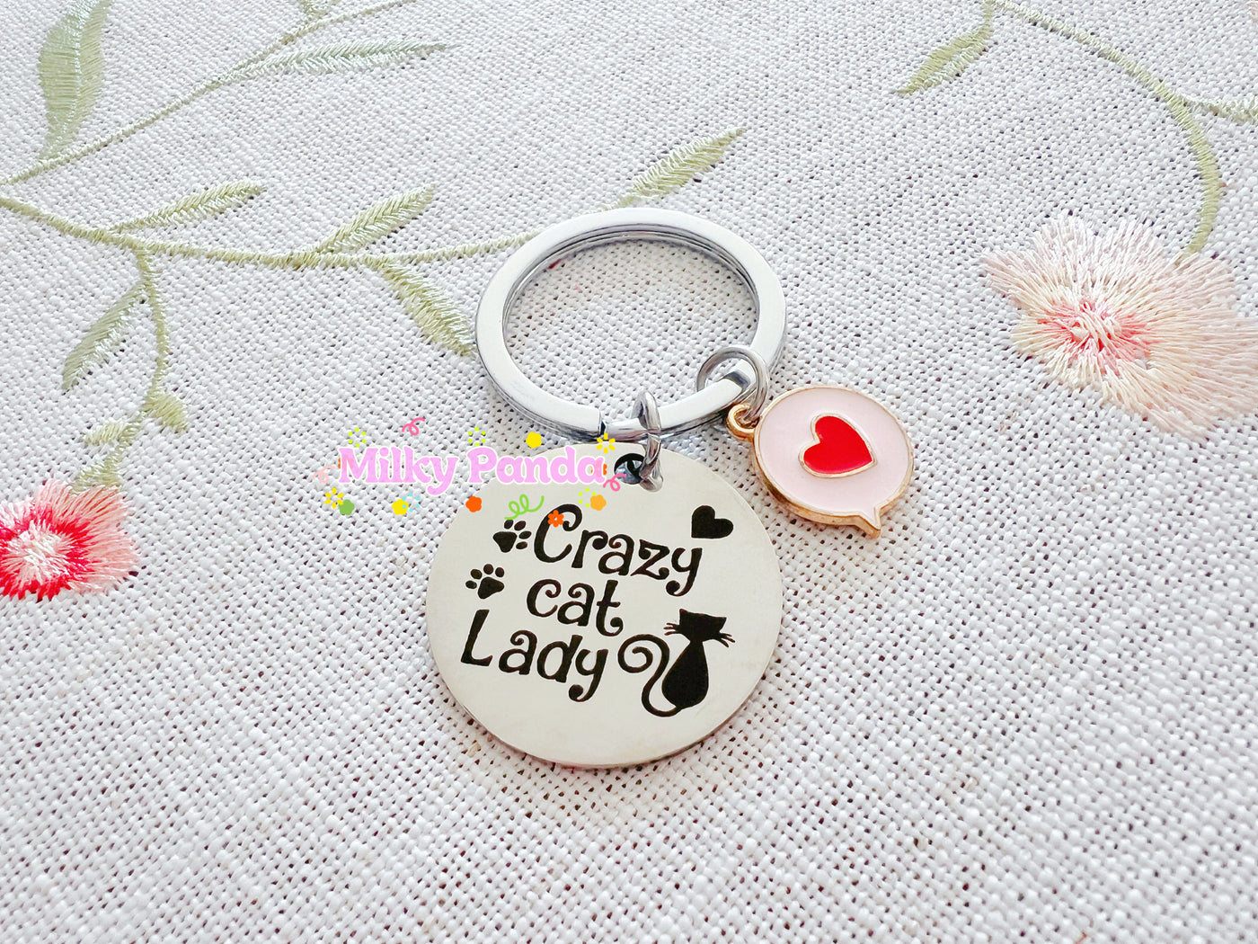 Crazy Cat Lady Keyring