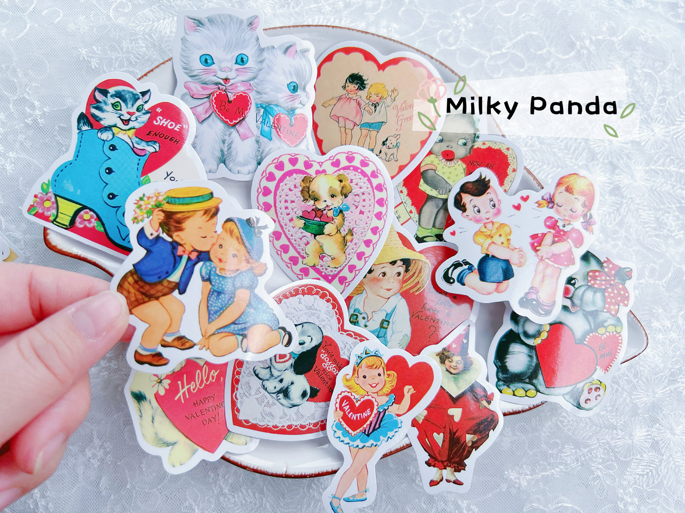 50 Pcs Retro Valentine Stickers