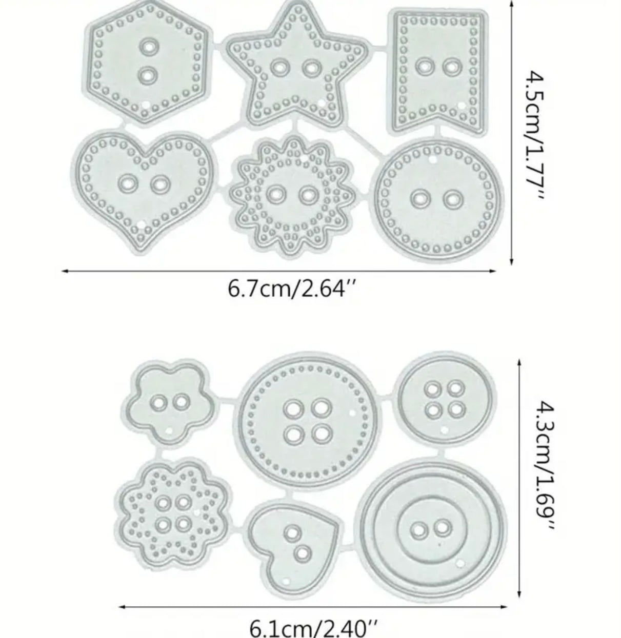 2 Pcs Buttons Cutting Die