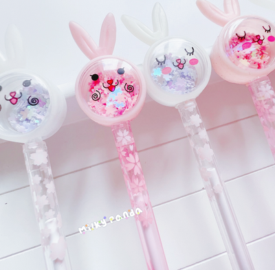 Bunny shimmering flakes pen