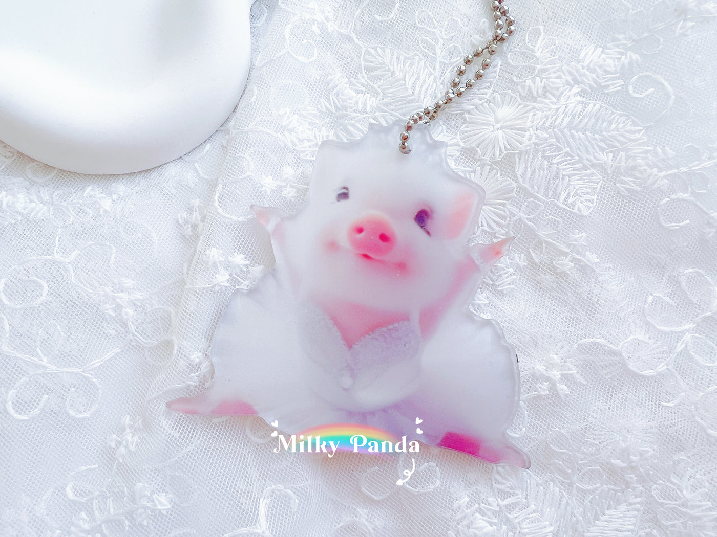 Ballerina Pig Keyring Charm