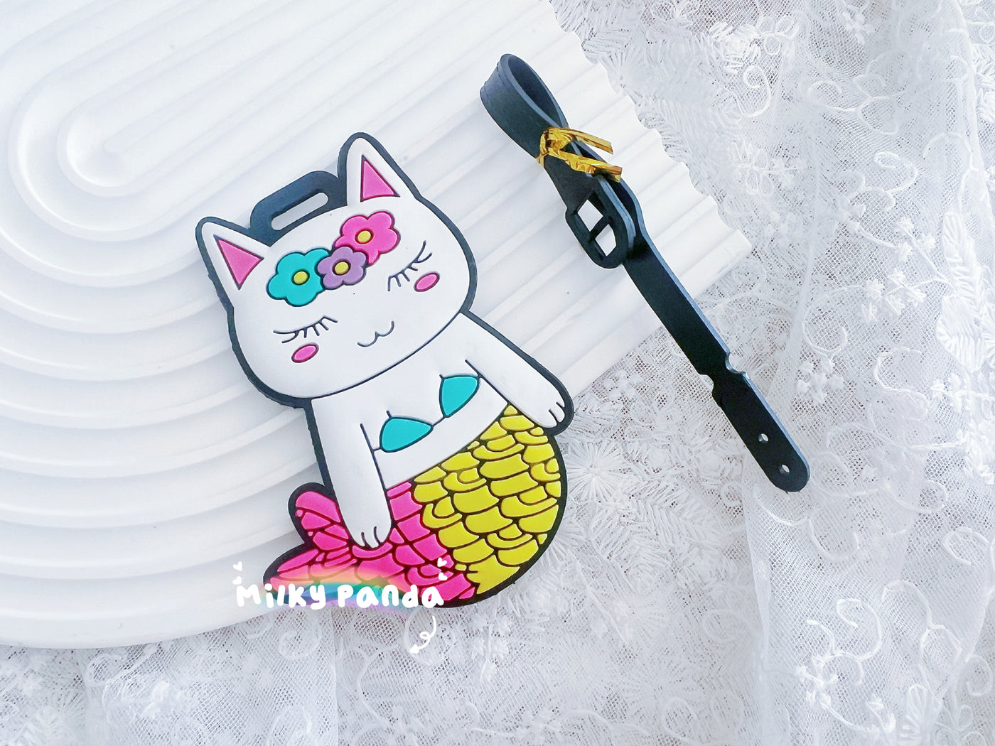 Mermaid Cat Luggage Tag