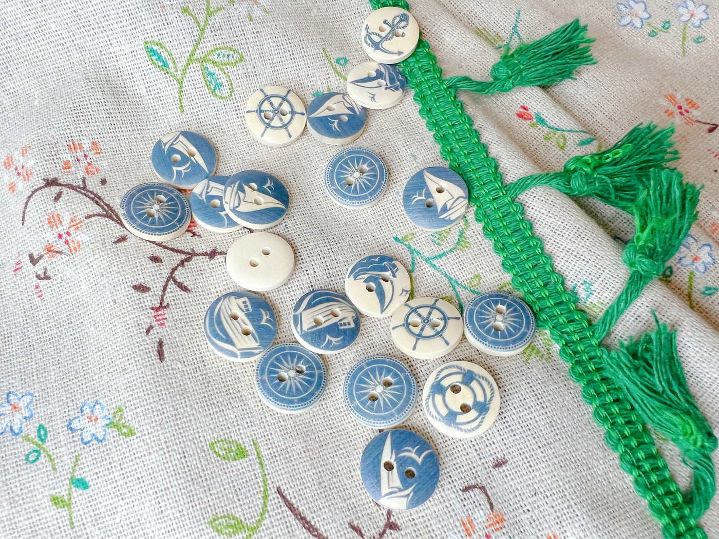 Sea Theme Wooden Buttons