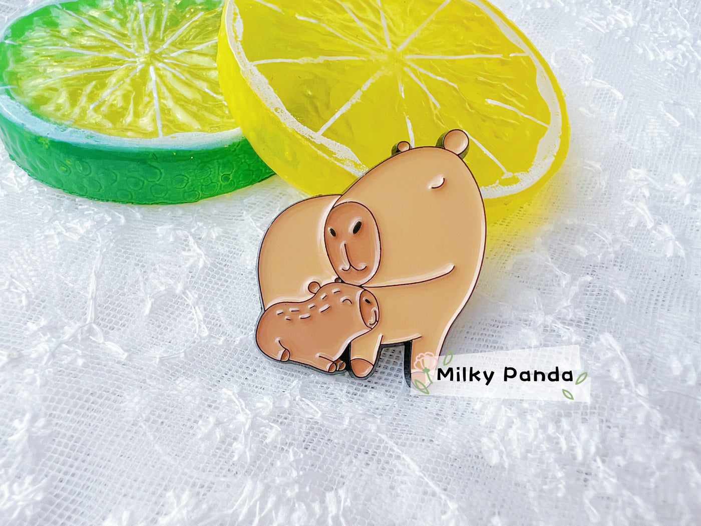 Capybara & Baby Badge
