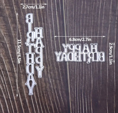 2 Pcs Happy Birthday Cutting Dies