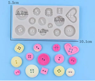 Buttons Fondant Mould