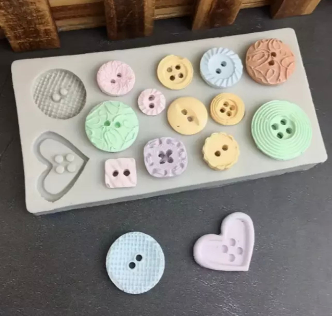Buttons Fondant Mould