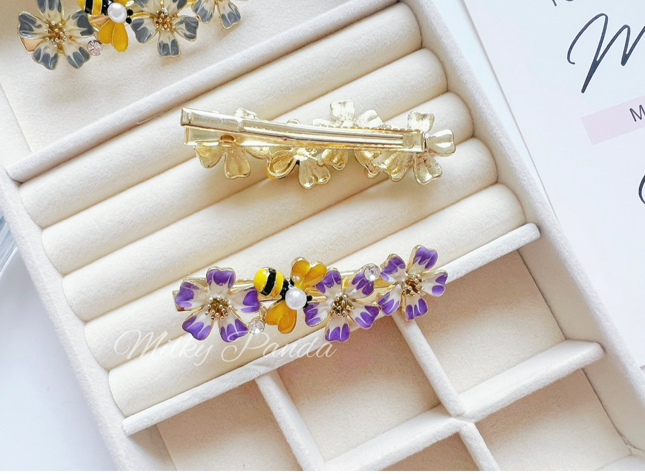 Flower & Bee Hair Clip