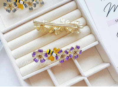 Flower & Bee Hair Clip