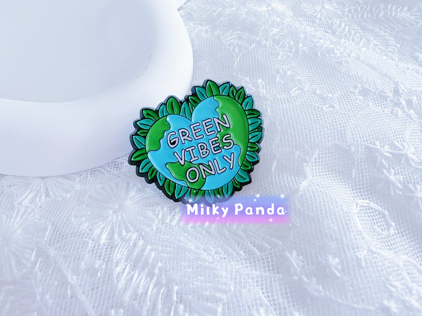 Green Vibes Only Pin
