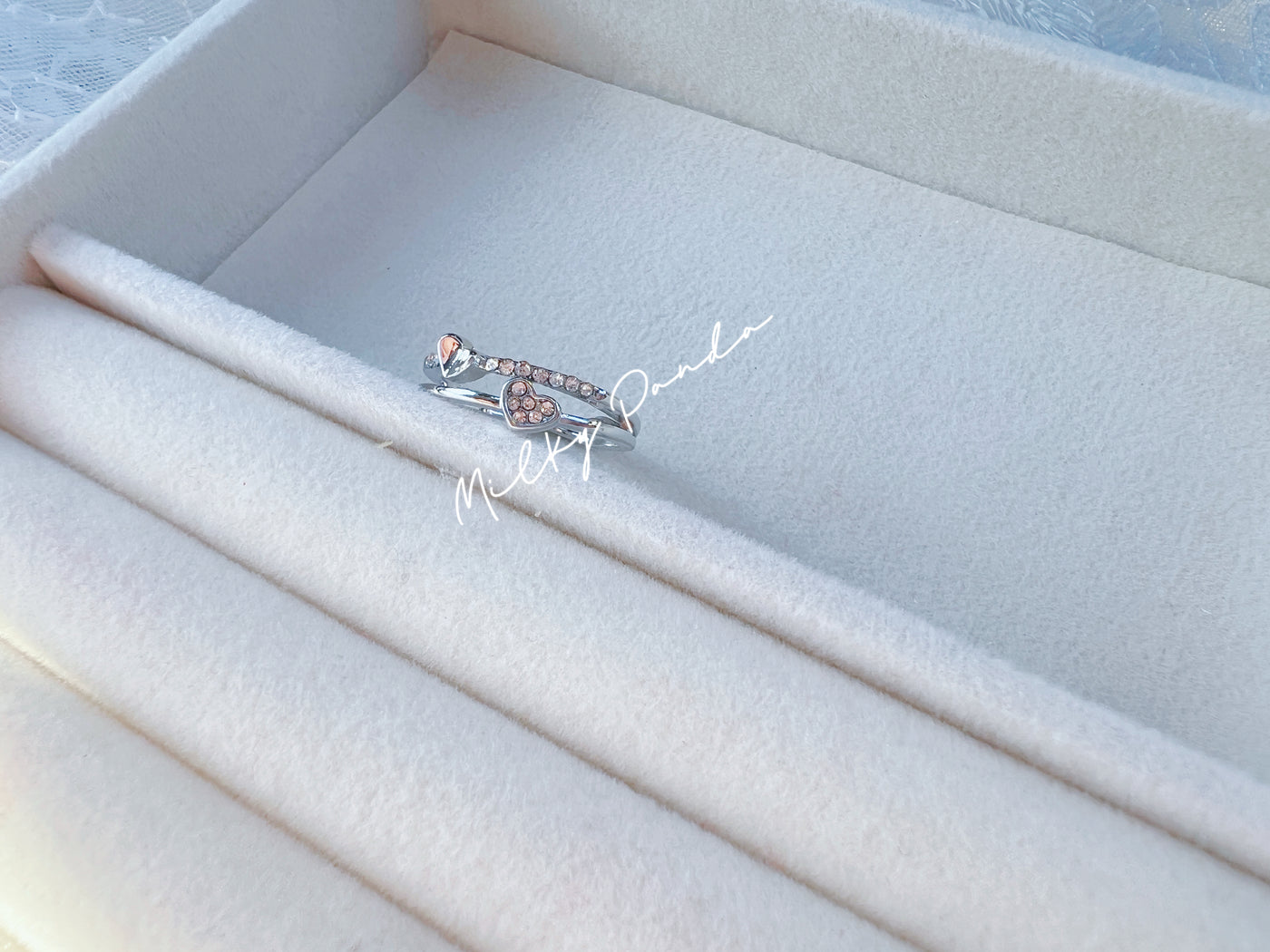 Rhinestone Heart Ring