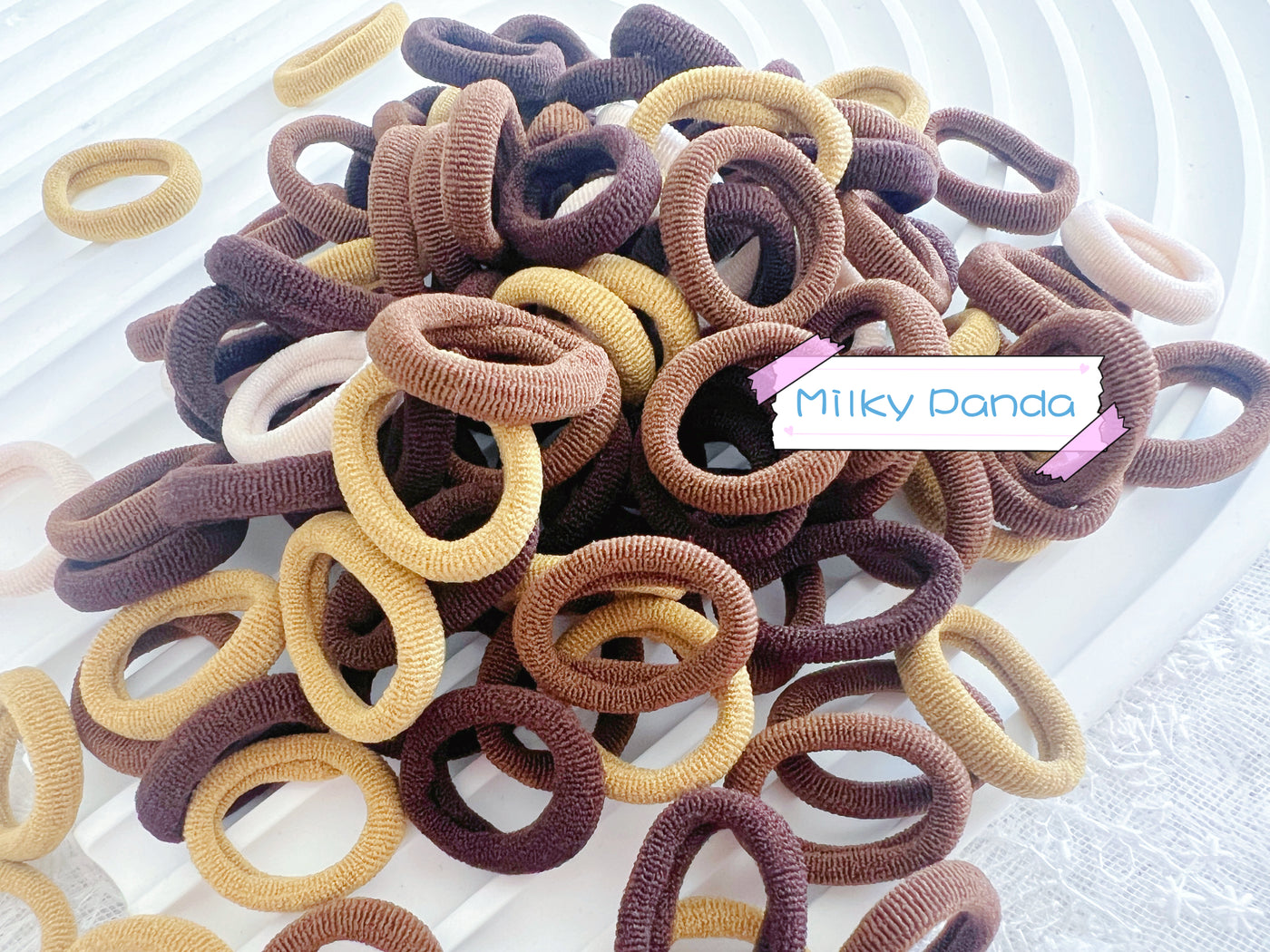 Kids Hair Ties - Brown
