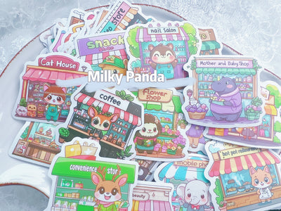 50 Pcs Kawaii Cartoon Store Stickers