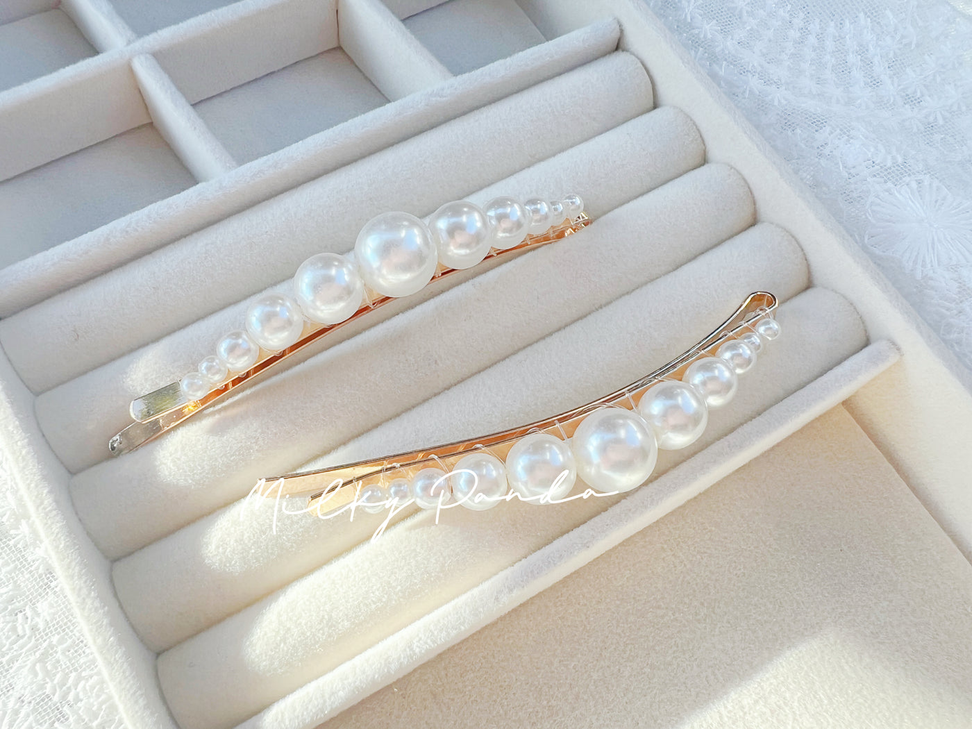 2 PCs Pearl Hair Clips