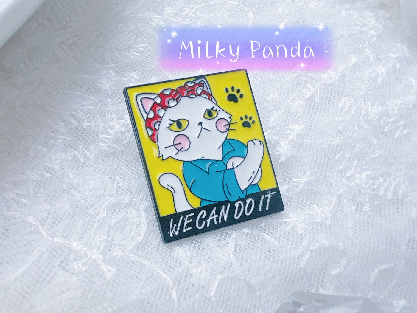 We Can Do It Kitten Pin