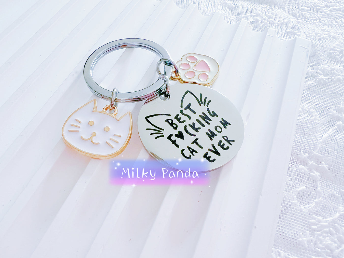 Best Cat Mom Keyring