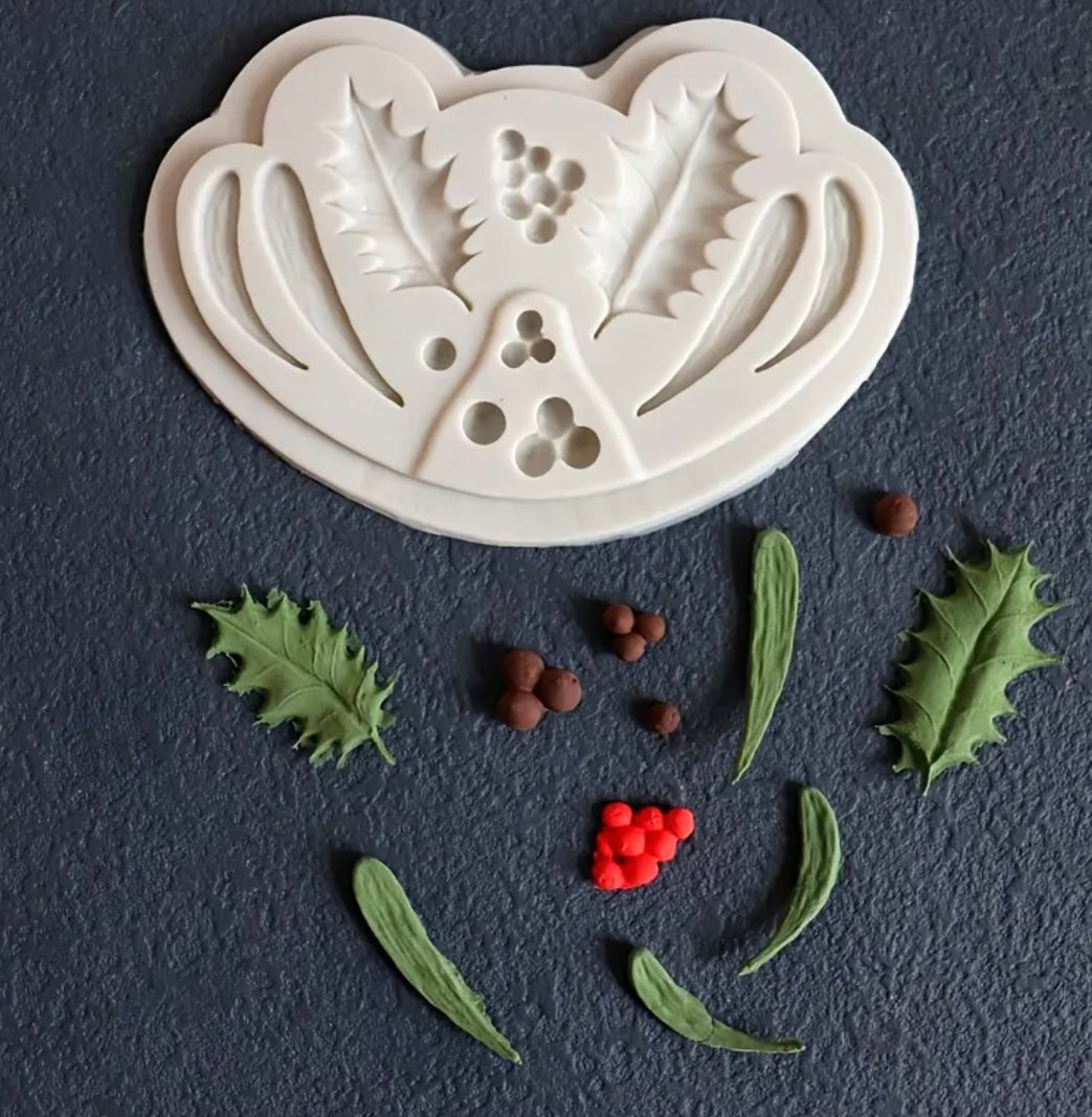 Christmas Leaf Fondant Mould