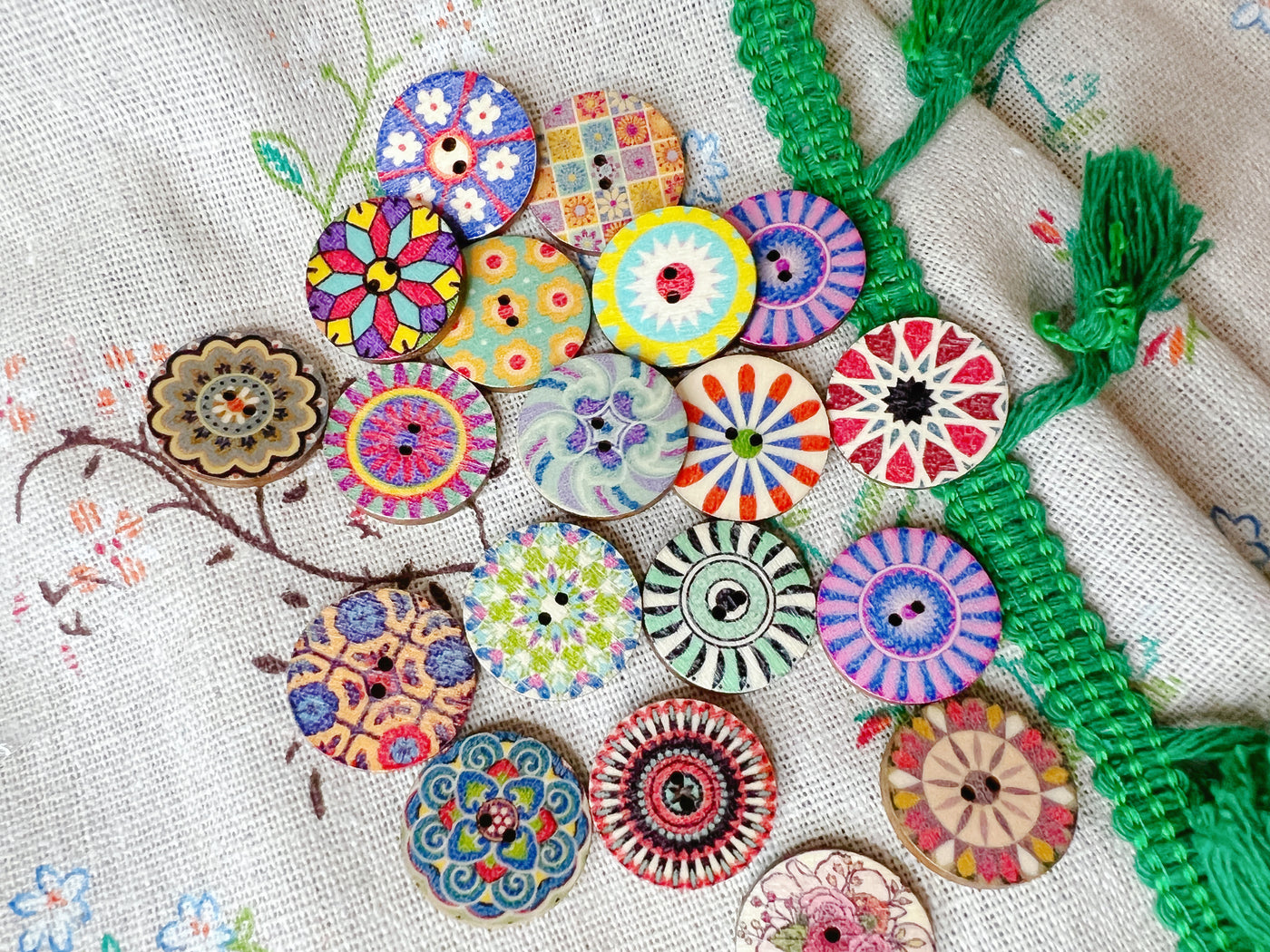 Retro Wooden Buttons