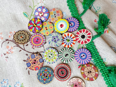 Retro Wooden Buttons