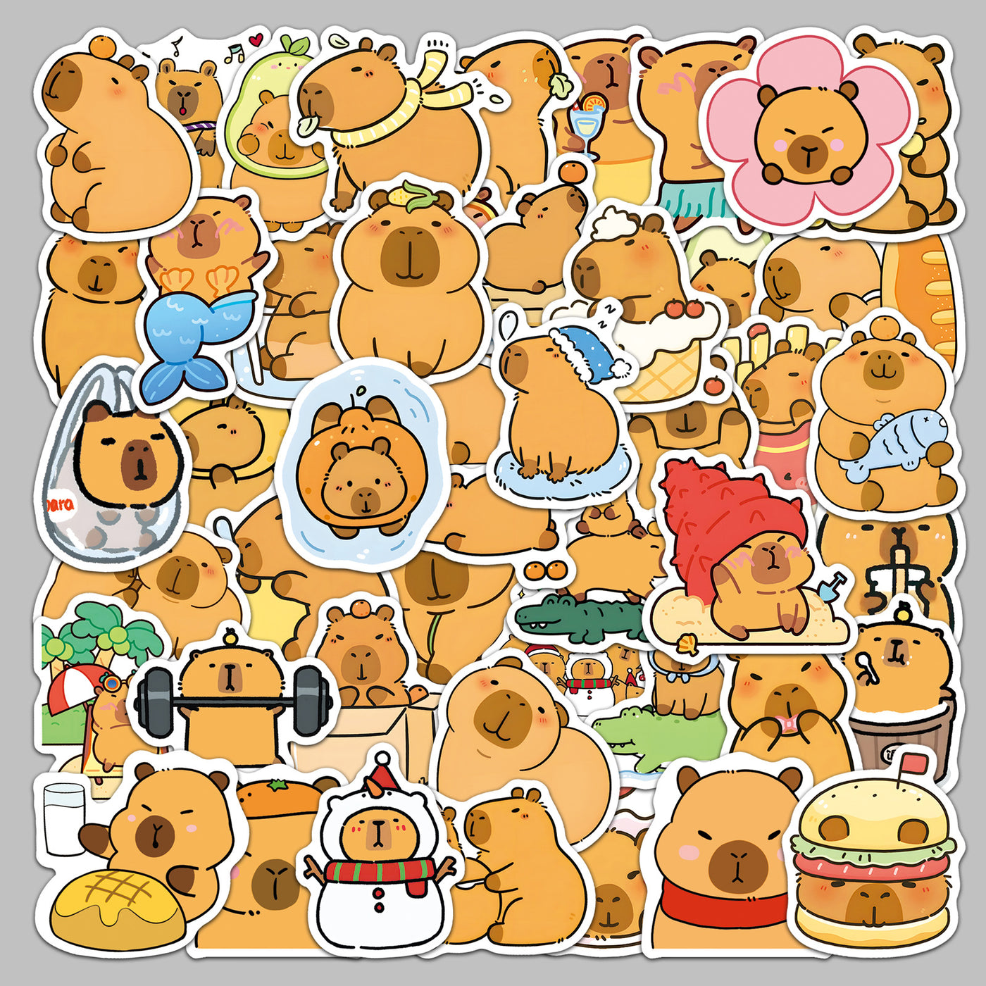 50 Pcs Capybara Stickers