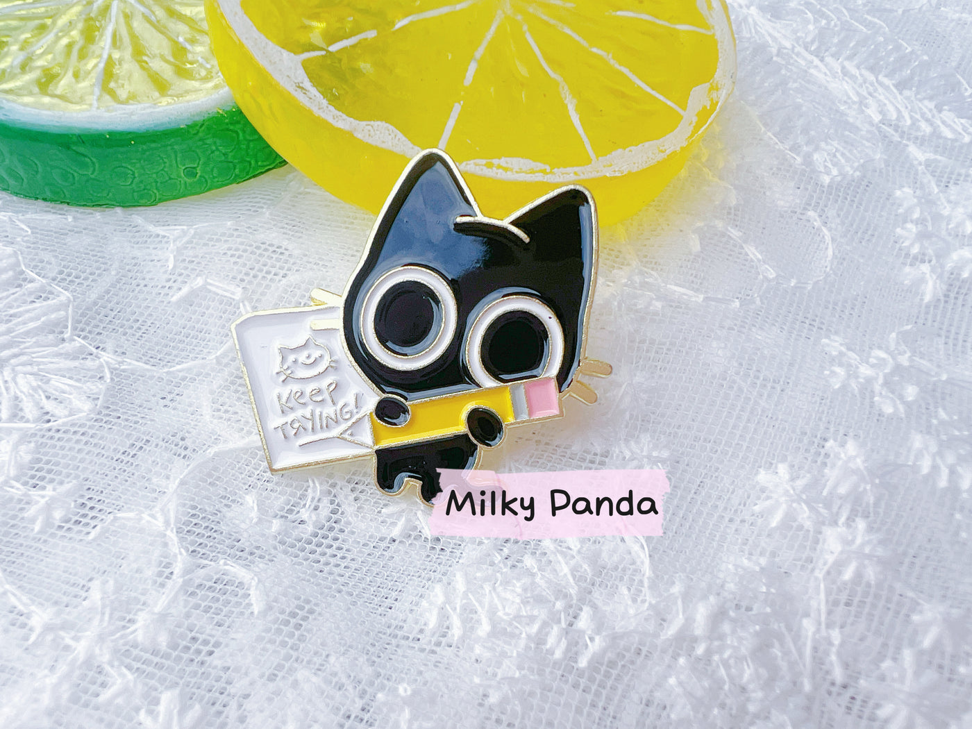 Keep Trying- Cat Pin
