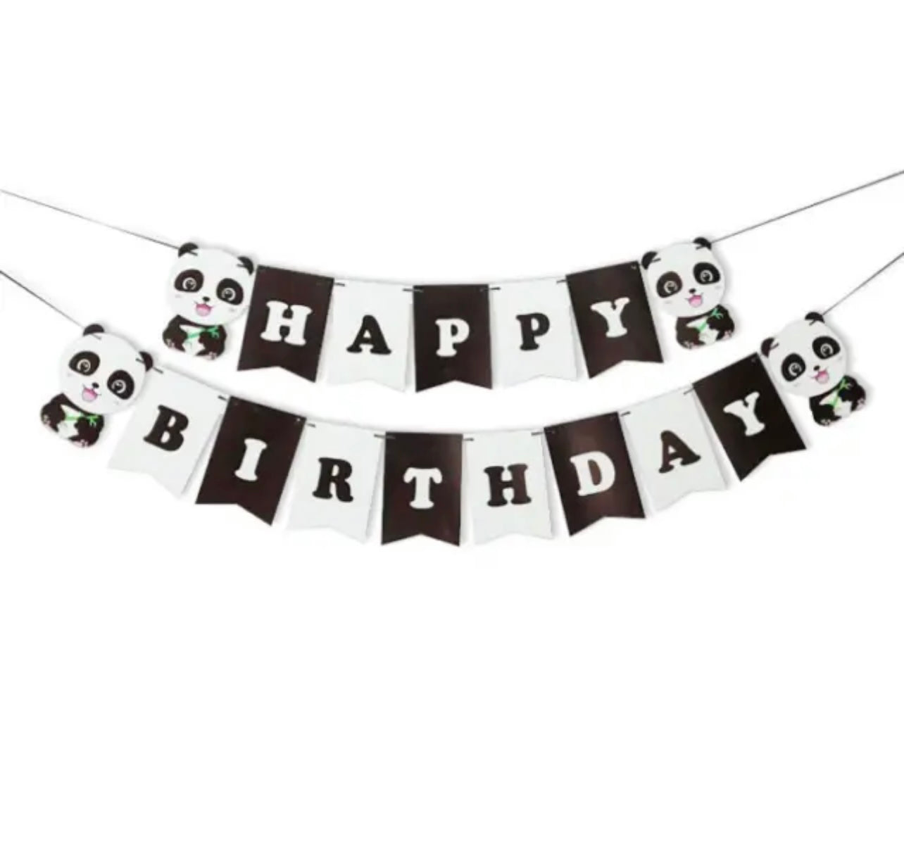 Panda birthday banner