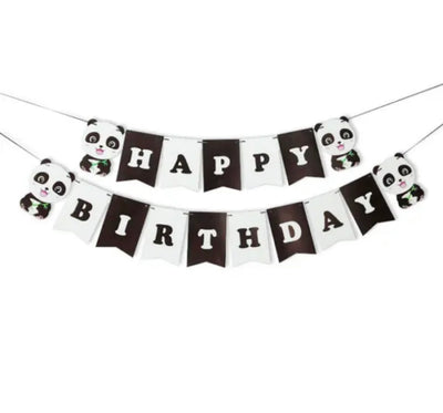 Panda birthday banner