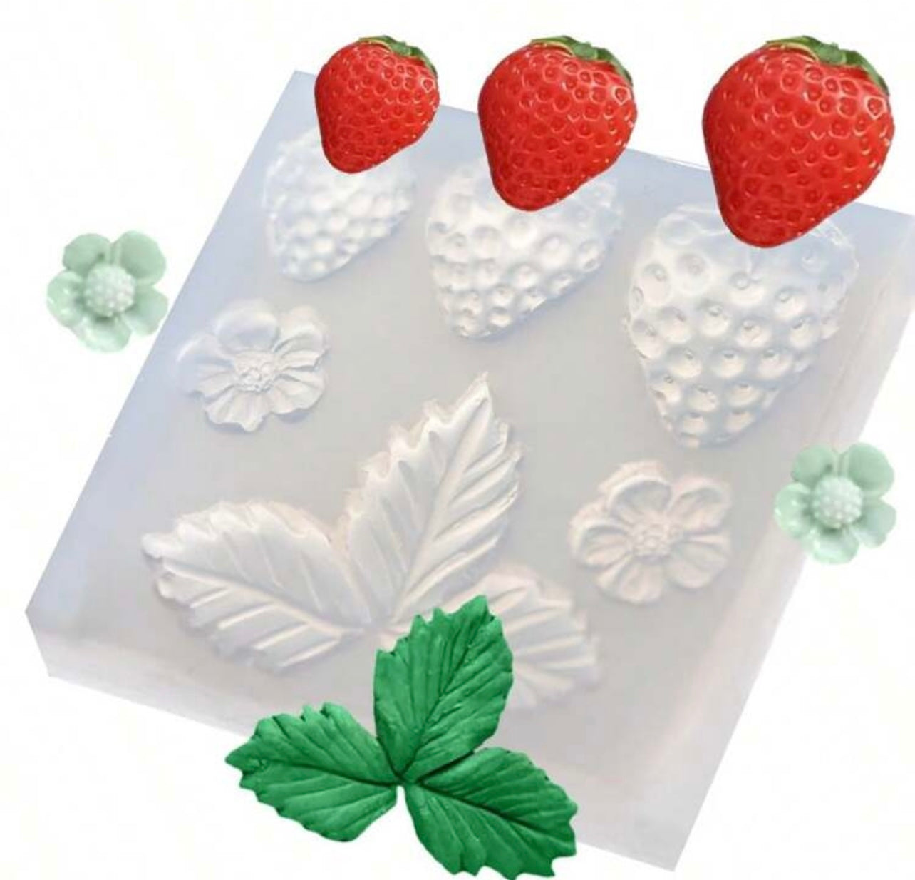 Strawberry & Leaves Fondant Mould
