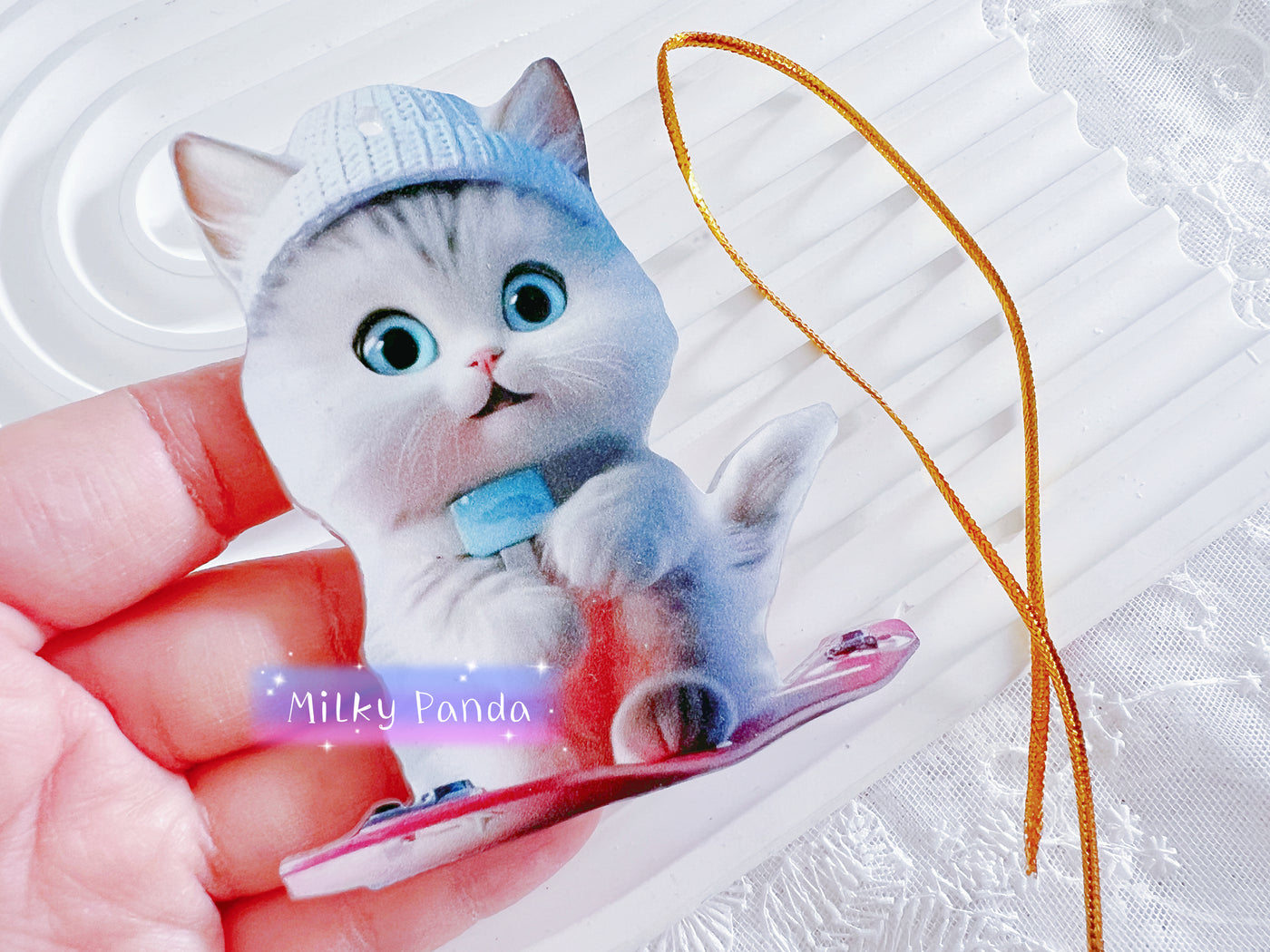 Cute Cat Keyring Charm
