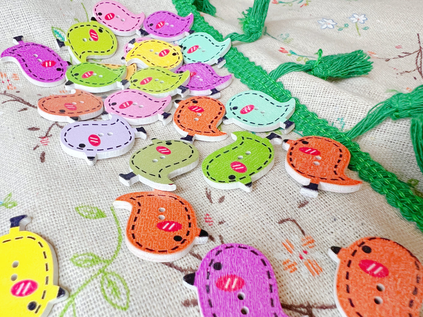 Bird Wooden Buttons