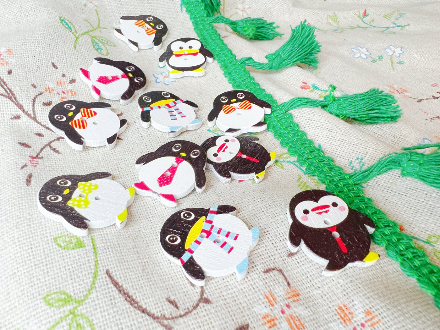 Penguin Wooden Buttons