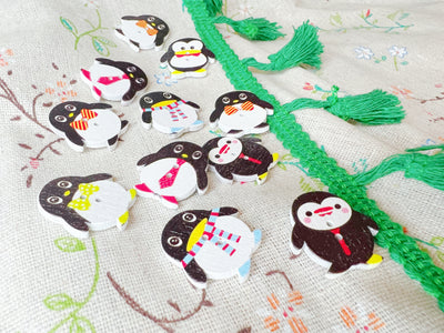 Penguin Wooden Buttons