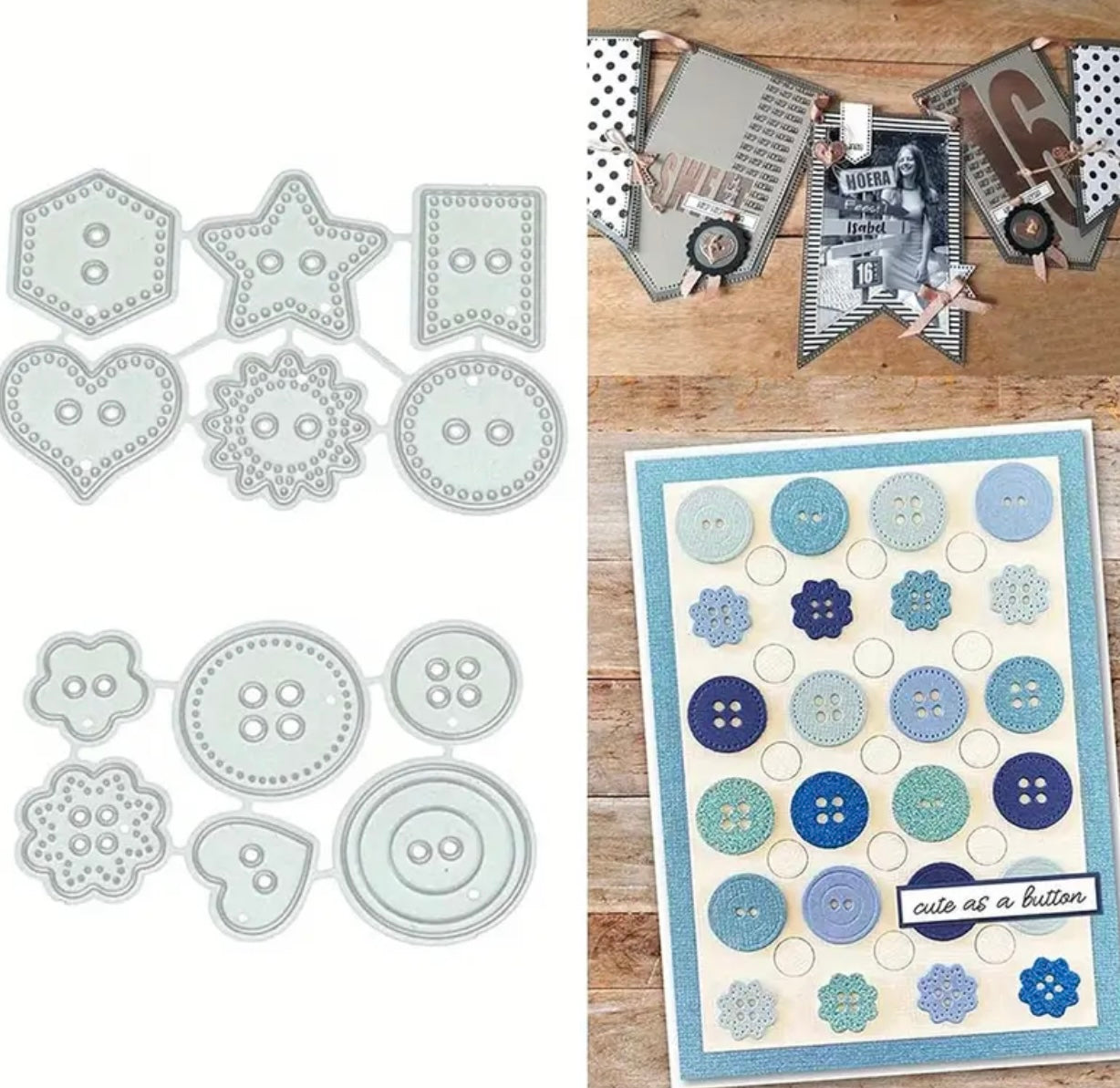 2 Pcs Buttons Cutting Die